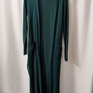 Longline lightweight green cardigan